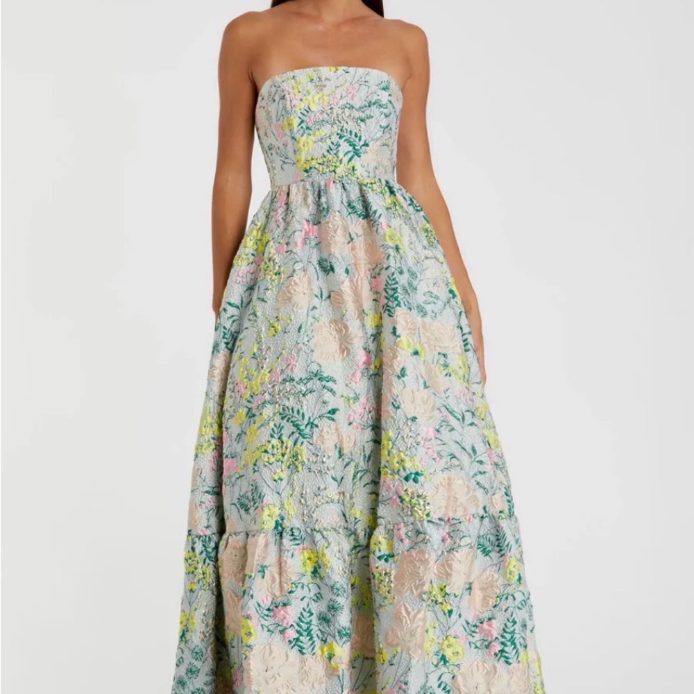 NWT Mac Duggal Strapless Floral Dress